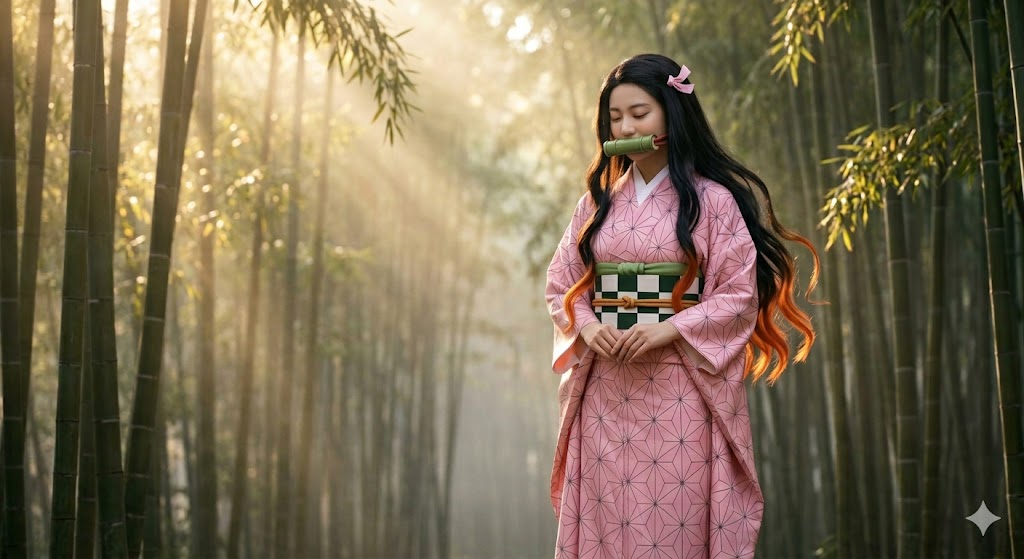 Nezuko inspired pink wisteria kimono - Japanese anime name meaning