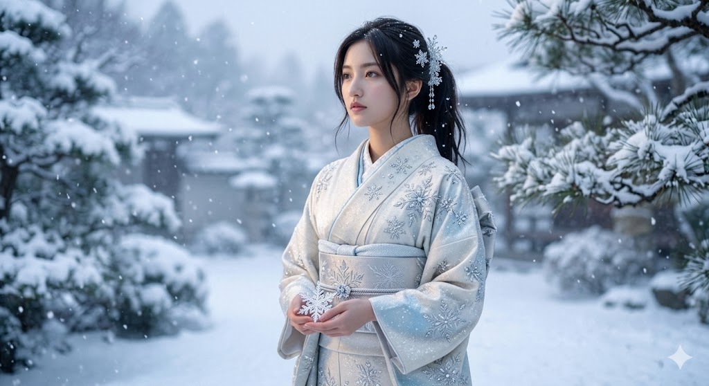 Rikka inspired snow crystal kimono - Japanese anime name meaning