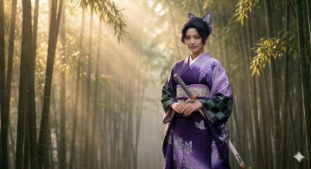 Shinobu inspired purple butterfly kimono - Japanese anime name meaning