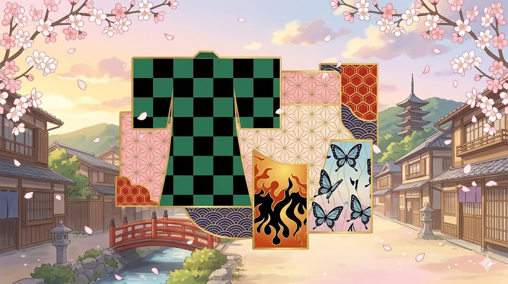 Demon Slayer kimono patterns guide — traditional Japanese textile designs