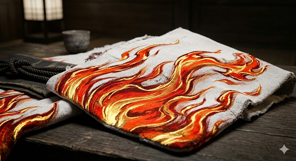 Rengoku kaenmon flame pattern haori — demon slayer hashira kimono pattern meaning