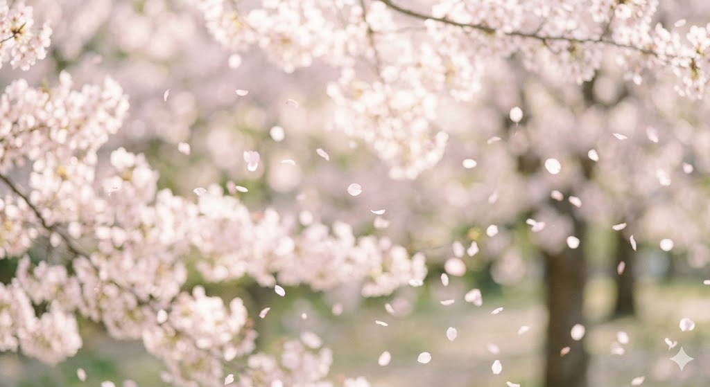 sakura cherry blossom petals japanese spring
